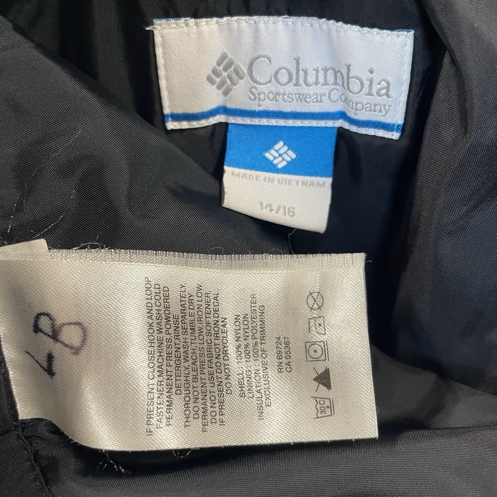 Columbia Youth 14/16 Snow Pants Omni Shield Black Winter Wear Sports Ski Outdoor - Picture 10 of 13